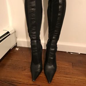 Black leather boots